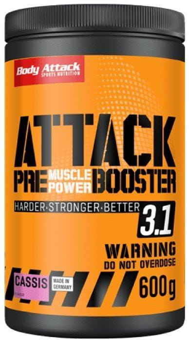 Předtréninková směs s kofeinem Body Attack Pre-Workout Booster 3.1 600 g, předtréninková směs s kofeinem